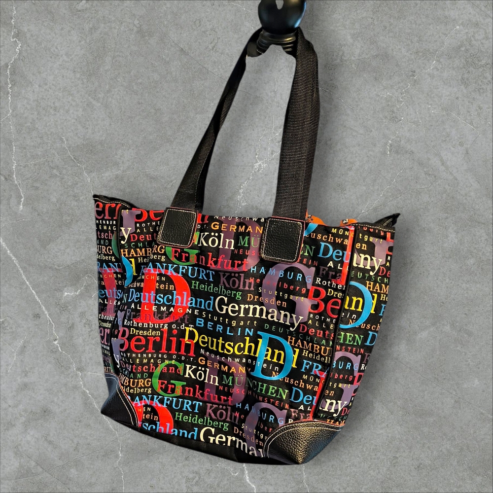 Colorful Germany Print Large Tote Bag